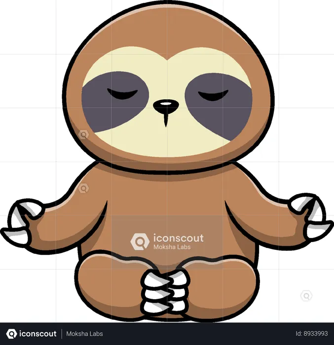 Sloth doing Yoga pose  Illustration