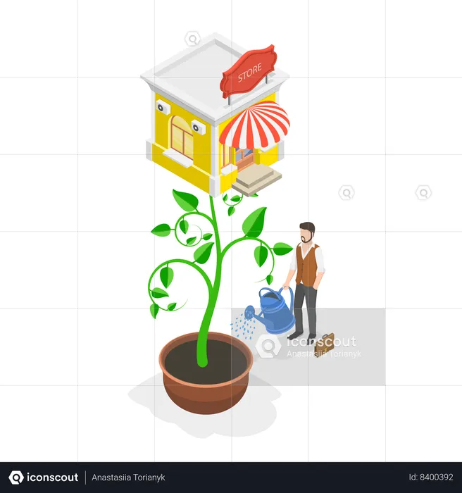 Small Business Growth  Illustration
