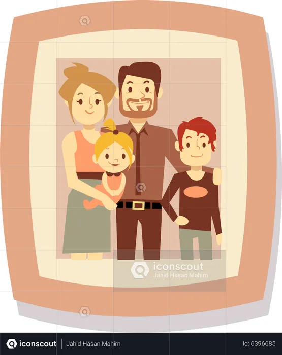 Small family photo  Illustration