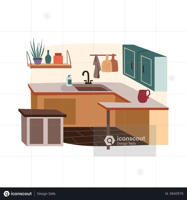 Small kitchen  Illustration