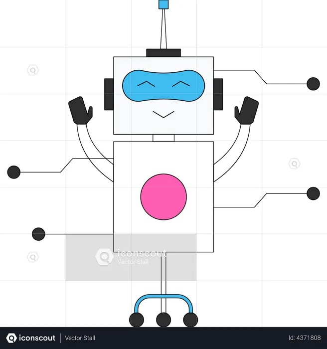 Smart artificial robot  Illustration