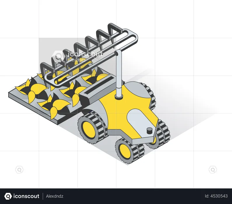 Smart automated crop planting truck  Illustration