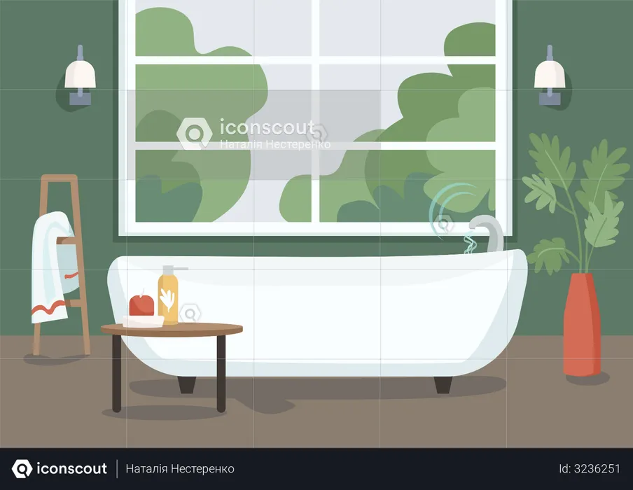 Smart bathtub  Illustration