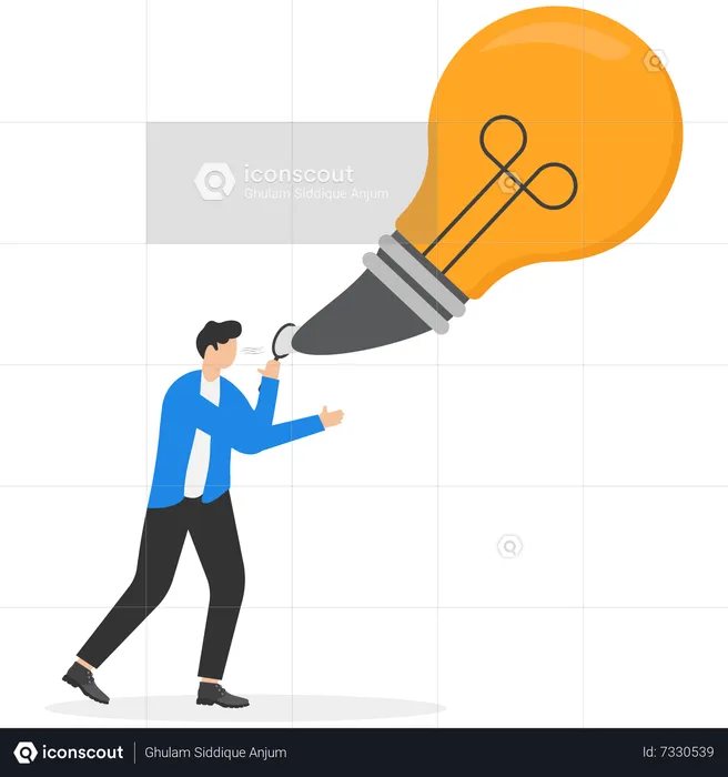 Smart businessmen blowing creative ideas for business success  Illustration