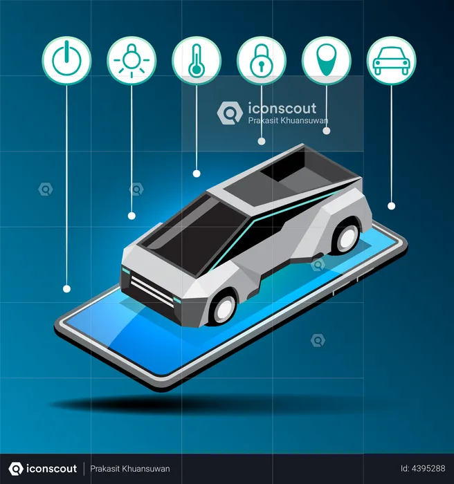 Smart Car App  Illustration
