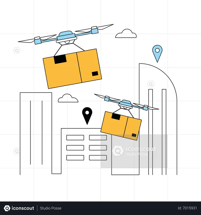 Smart Drone Delivery  Illustration
