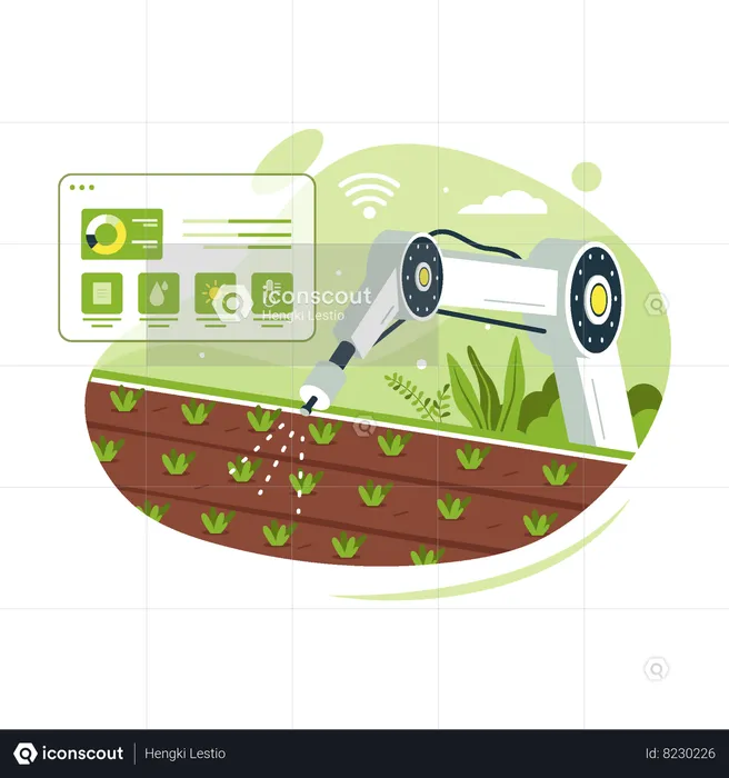 Smart farm and agriculture technology  Illustration