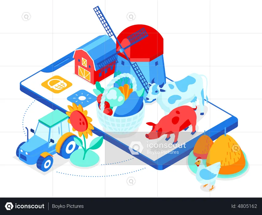 Smart farming application  Illustration