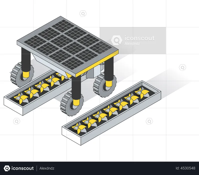 Smart farming device running on solar energy  Illustration
