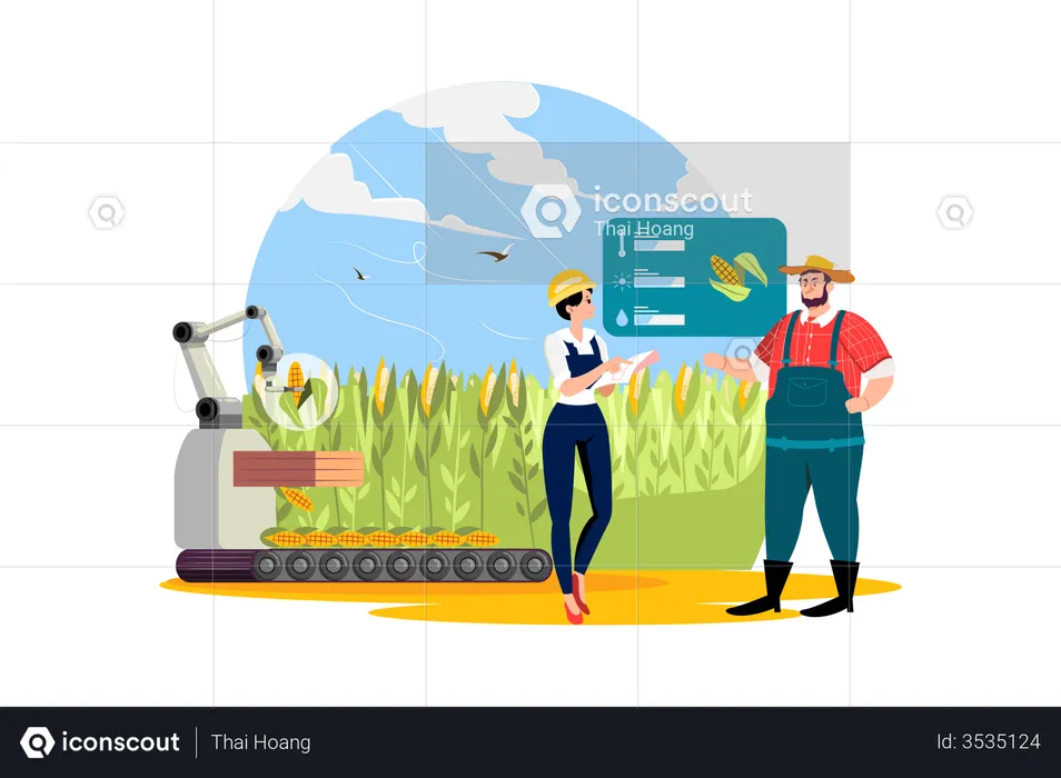 Smart farming technology  Illustration