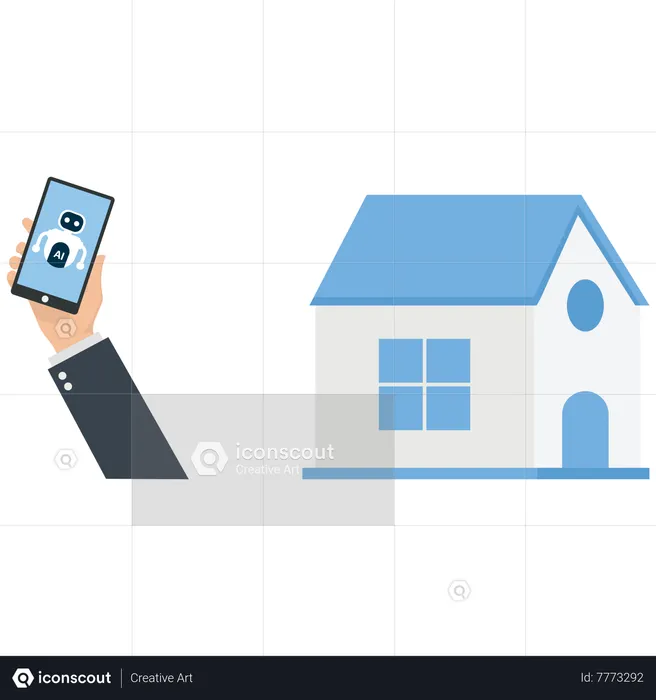 Smart Home Automation with AI Chatbot  Illustration