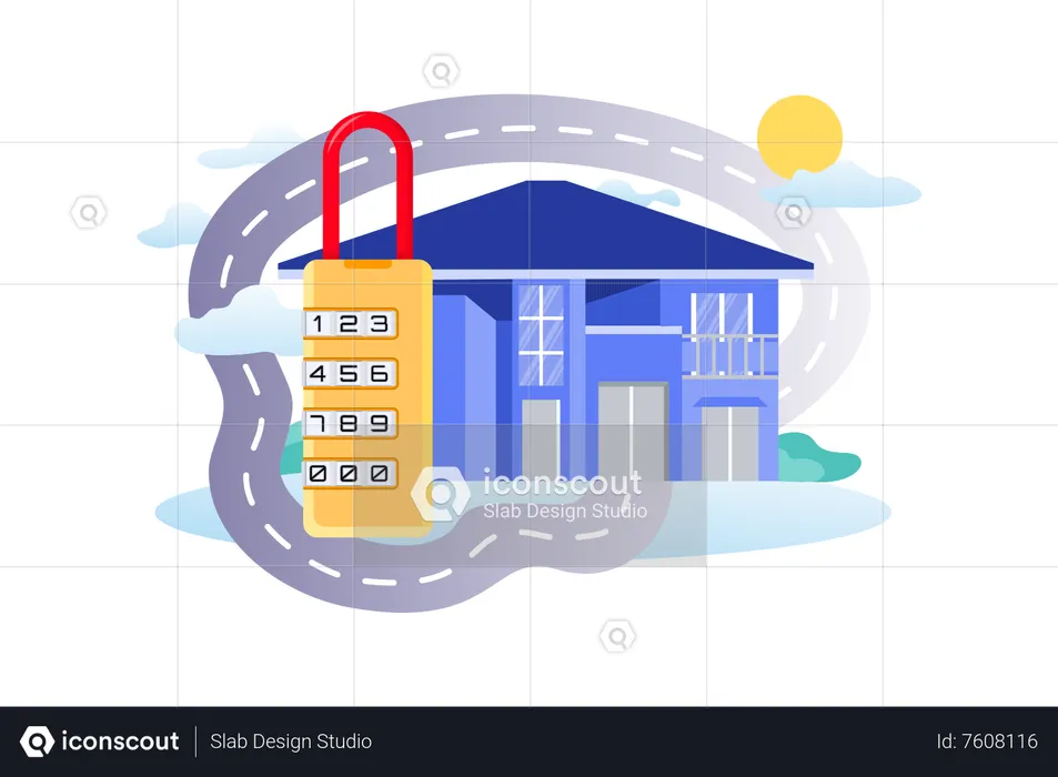 Smart Home Lock  Illustration