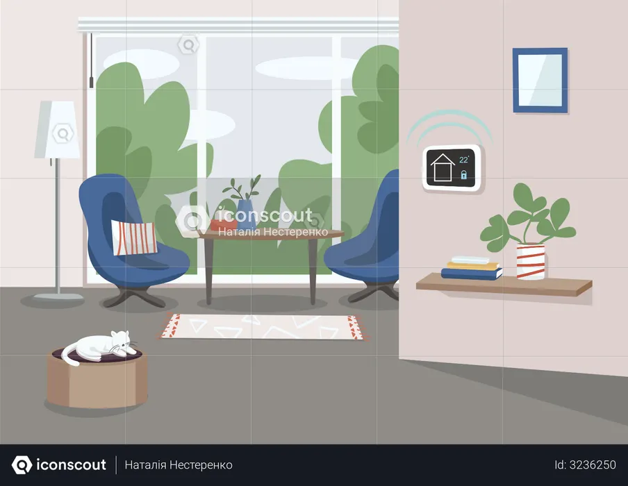 Smart home management panel  Illustration