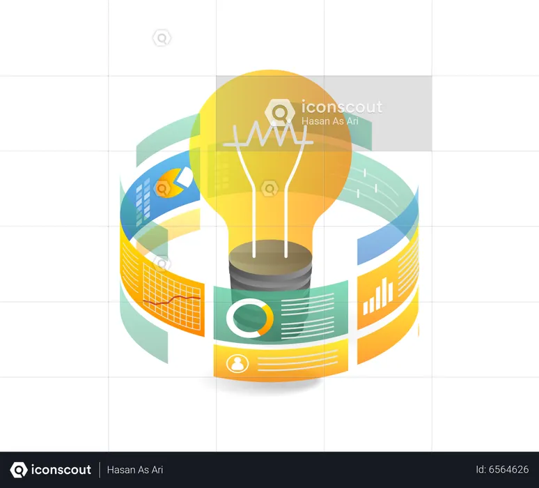 Smart Idea Data Analyst Layout  Illustration