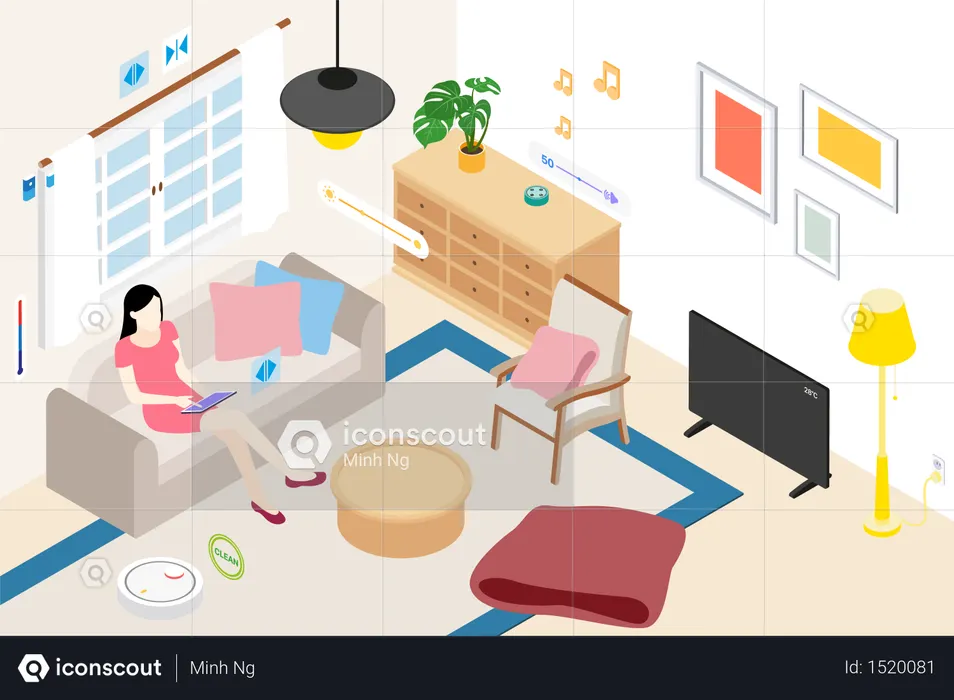 Smart Living room  Illustration