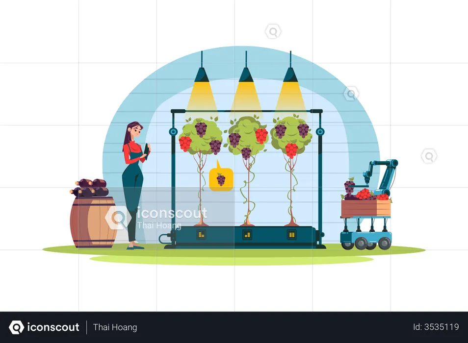 Smart nutrition measuring equipment used for agricultural purpose  Illustration