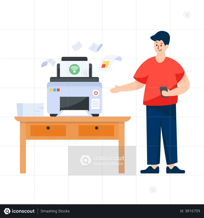 Smart Printer  Illustration