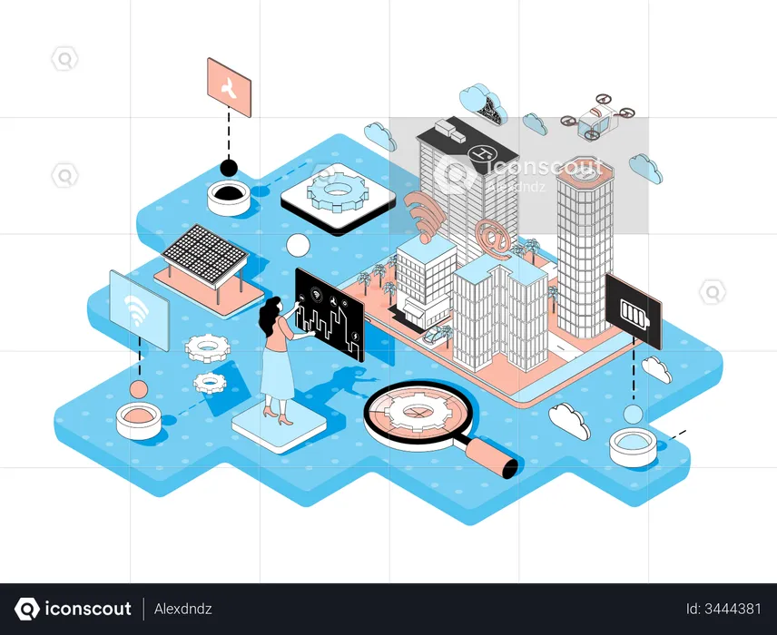 Intelligente Stadt  Illustration