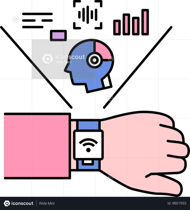 Smart watch with ai analysis  Illustration