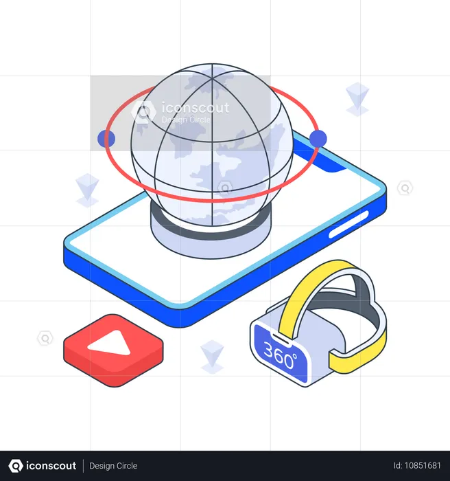 スマートフォン360度ビュー  イラスト