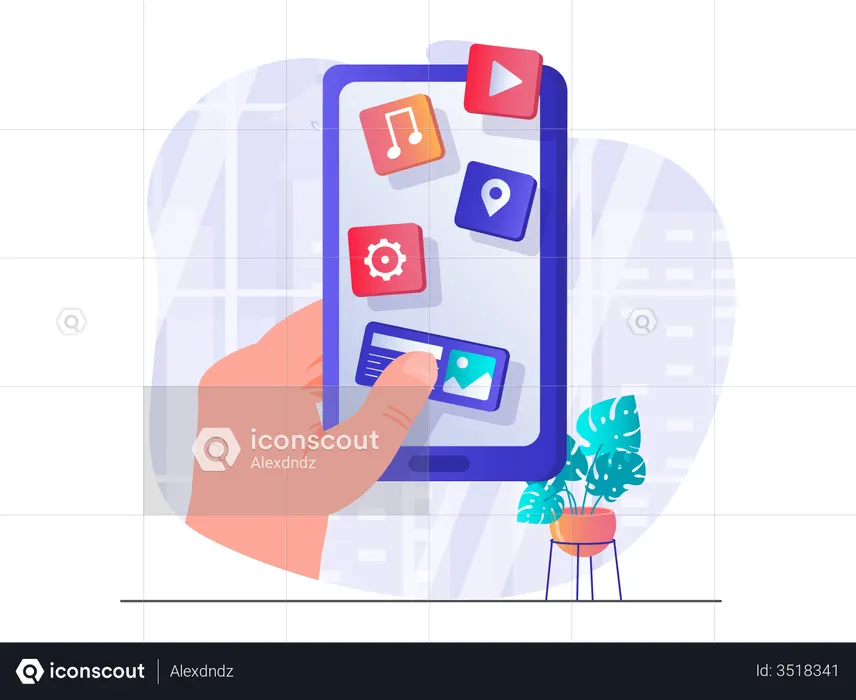 Smartphone applications  Illustration