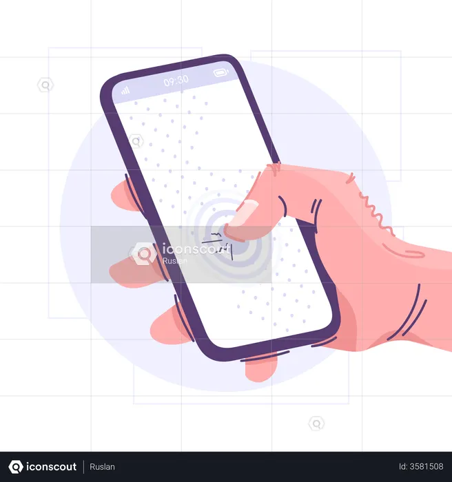 Smartphone avec écran tactile  Illustration