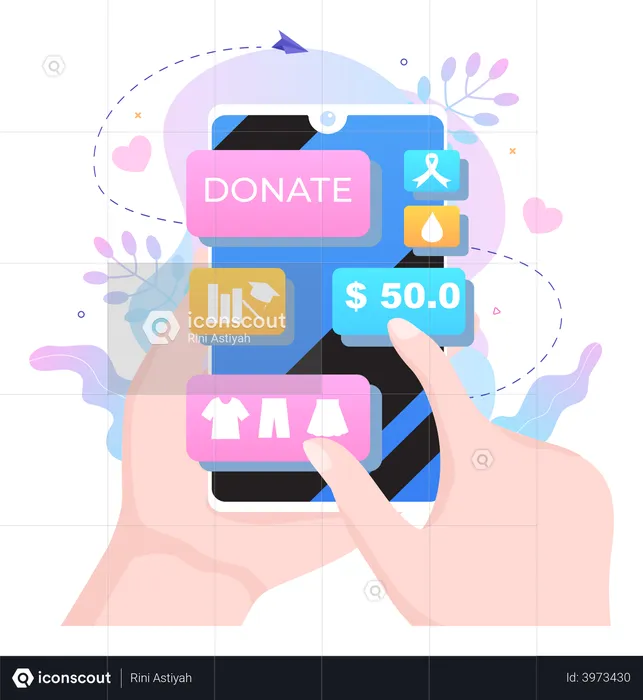 Smartphone Charity Application  Illustration