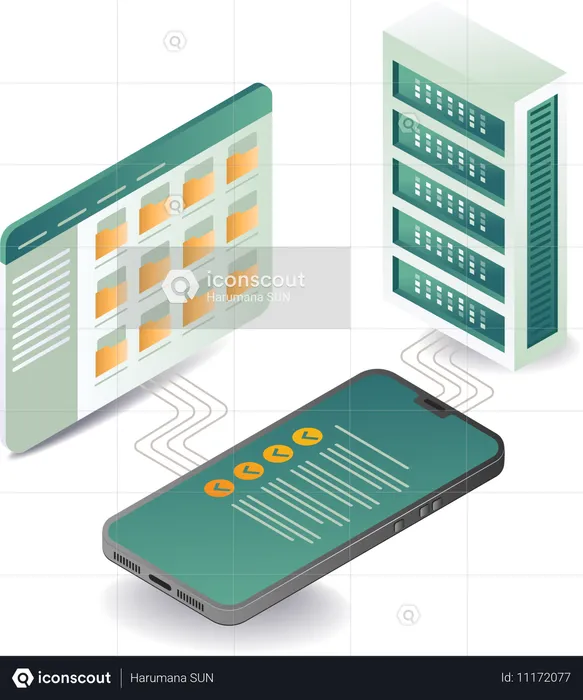 Smartphone-Datenserver  Illustration