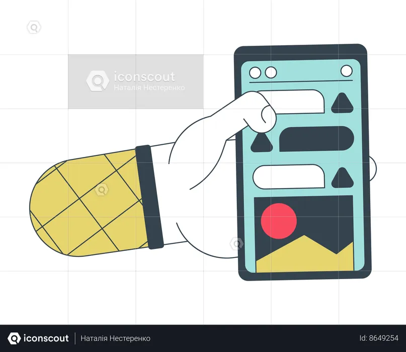 Smartphone in hand  Illustration