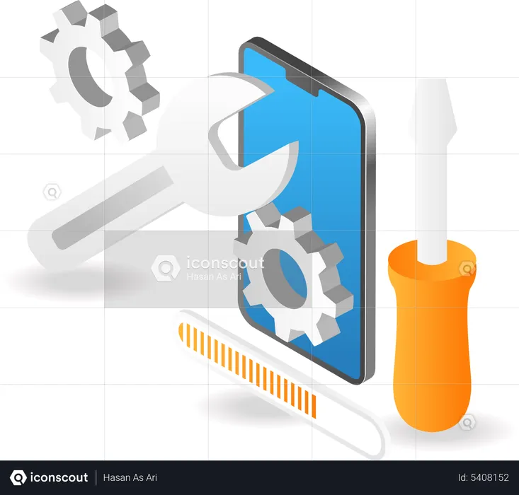 Smartphone maintenance  Illustration