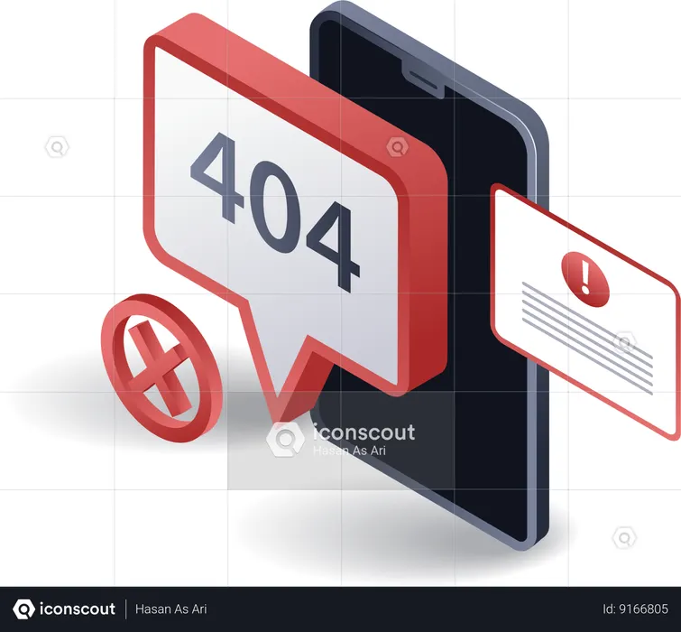 Smartphone maintenance error code 404  Illustration