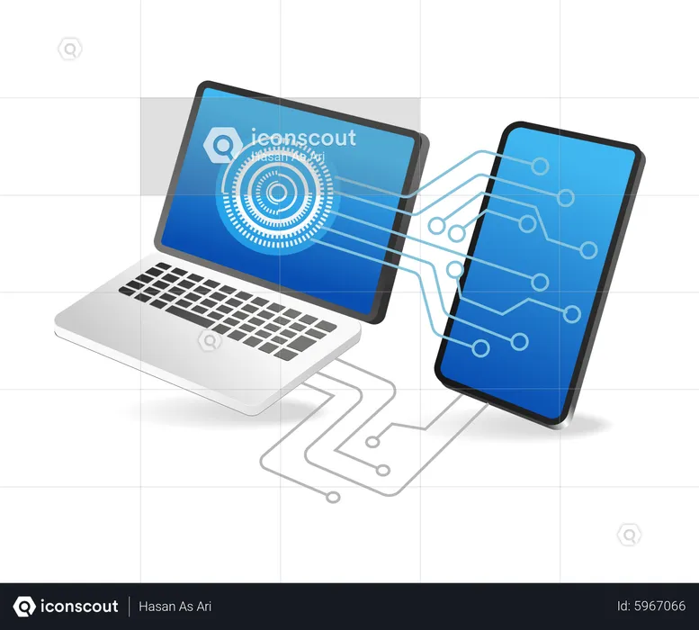 Smartphone maintenance process network  Illustration