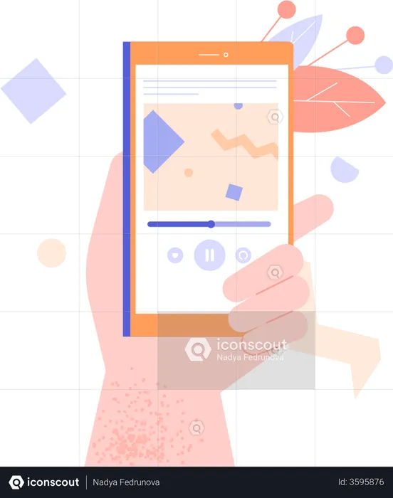 Smartphone playing music  Illustration