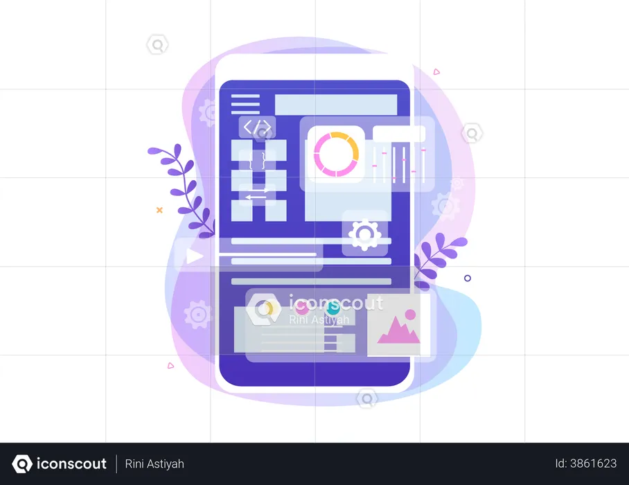 Smartphone UI designing  Illustration