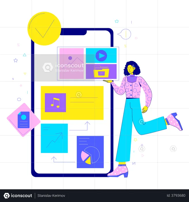 Smartphone user interface designing  Illustration