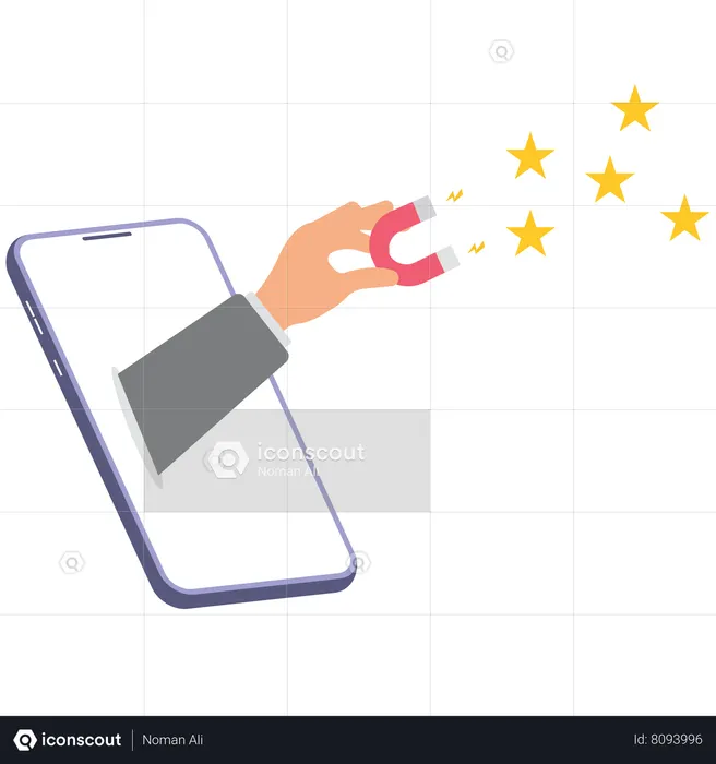 Best Smartphone using to five stars Illustration