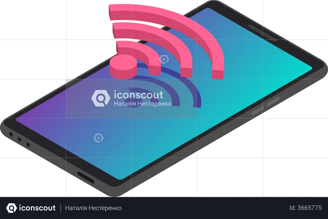 Smartphone wireless Internet connection  Illustration