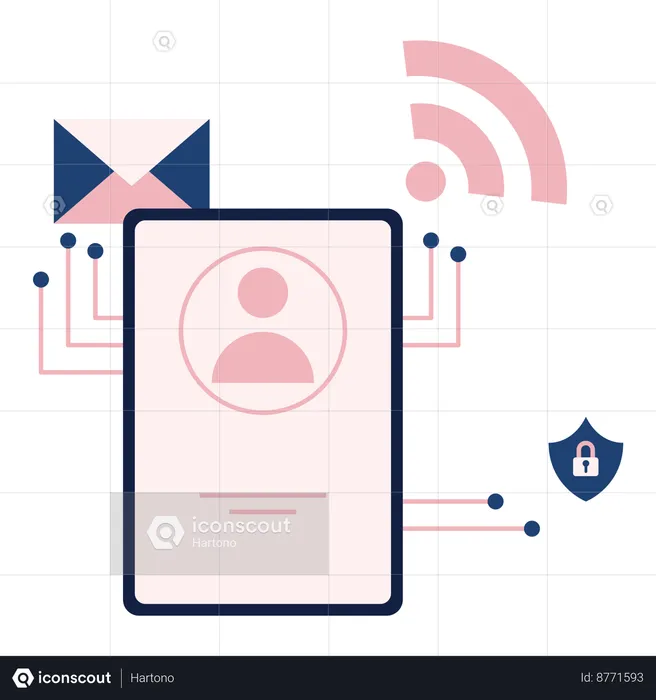 Smartphone with user interface login security  Illustration