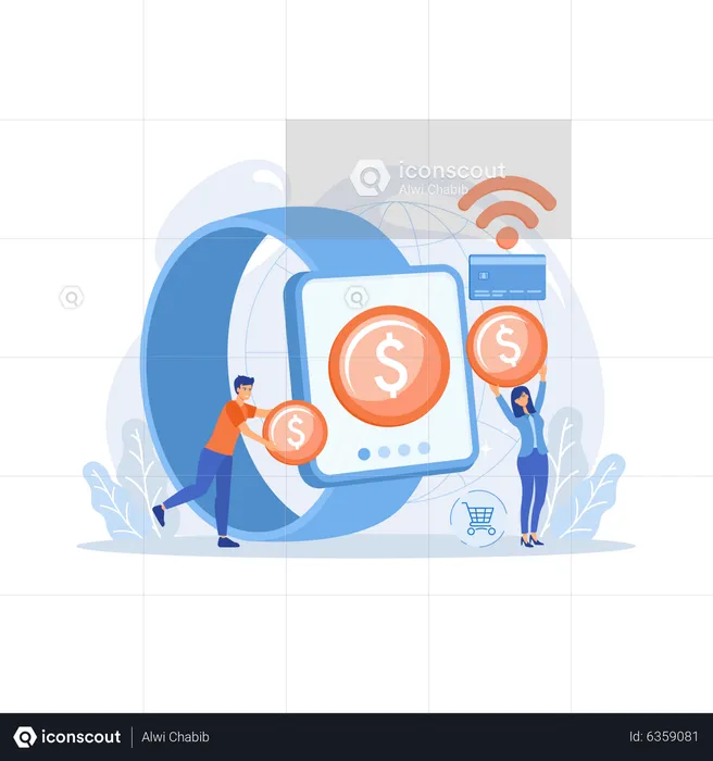 Smartwatch payment  Illustration