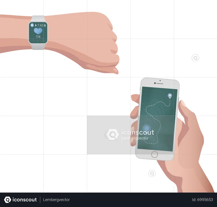 Smartwatch tracker  Illustration