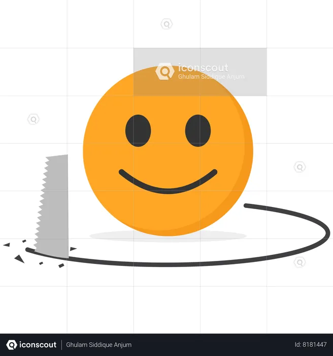 Smiley and handsaw  Illustration