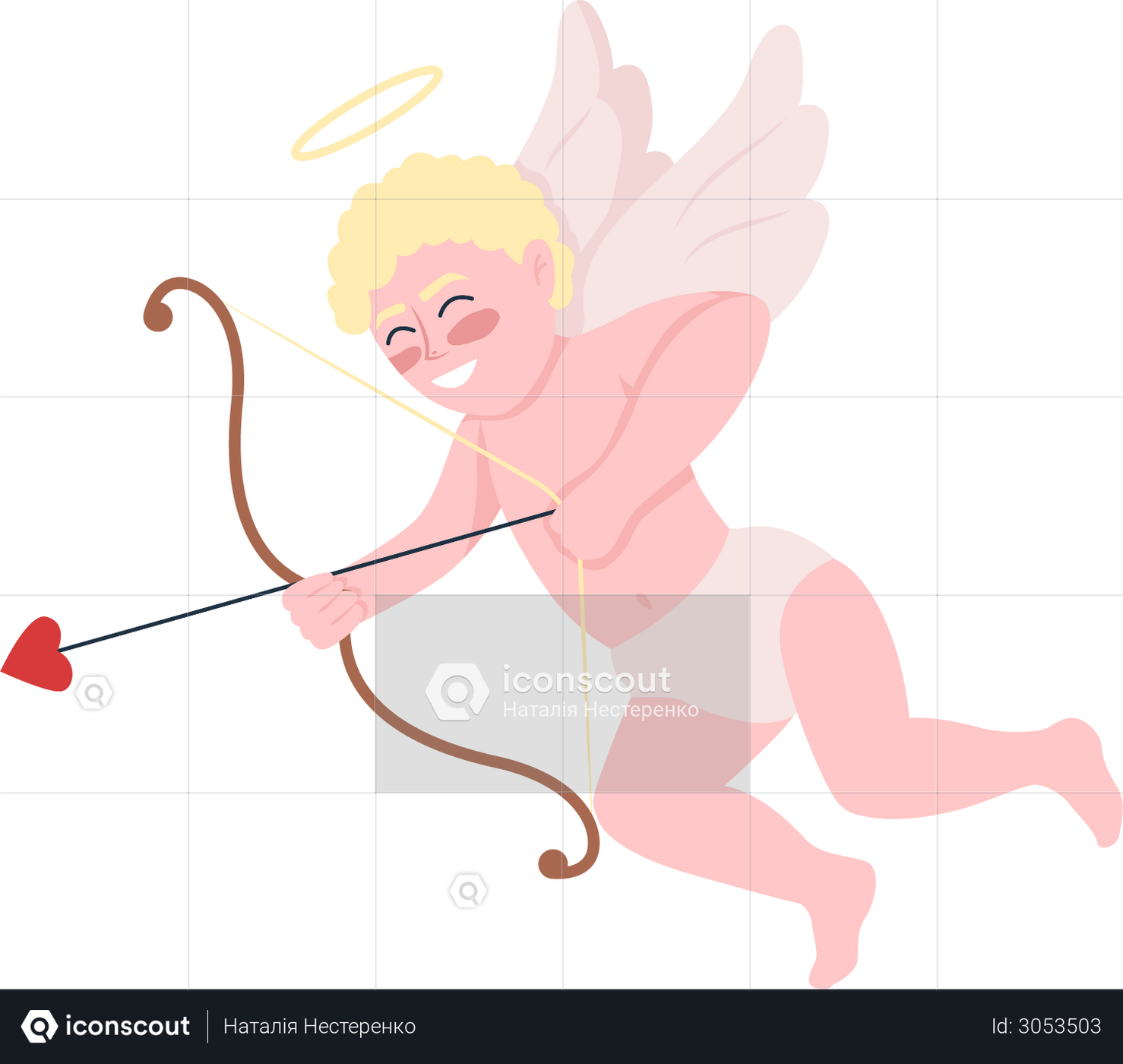 Best Premium Smiling Cupid With Bow And Arrows Illustration Download In Png And Vector Format 1740