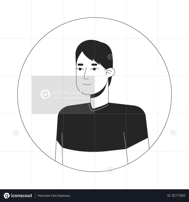 Smiling korean man in casual clothes  Illustration