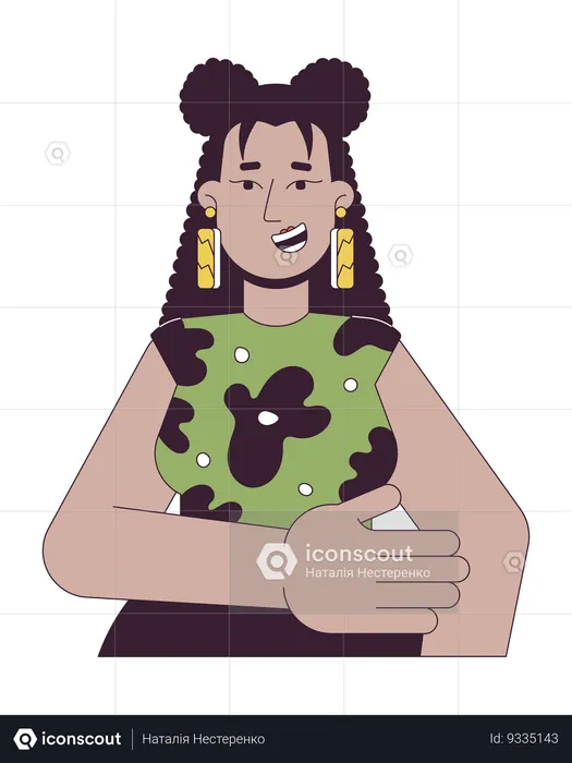 Smiling latin american woman  Illustration