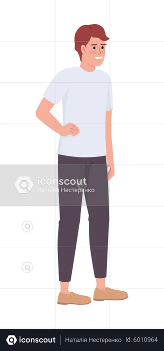 Smiling man in casual clothes  Illustration