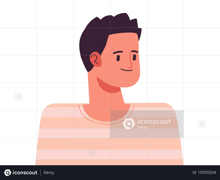 Smiling profile male avatar  Illustration