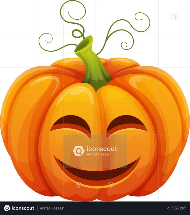 Smiling Pumpkin Face  Illustration