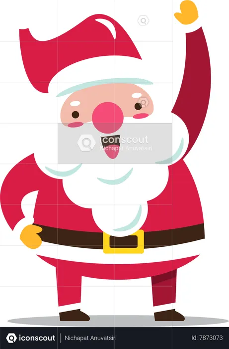 Smiling Santa Claus greeting  Illustration