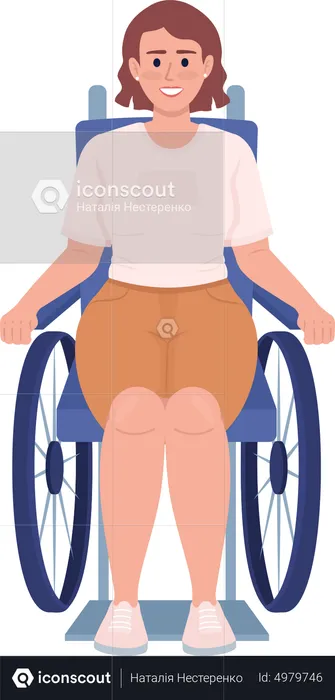 Smiling woman who uses wheelchair  Illustration