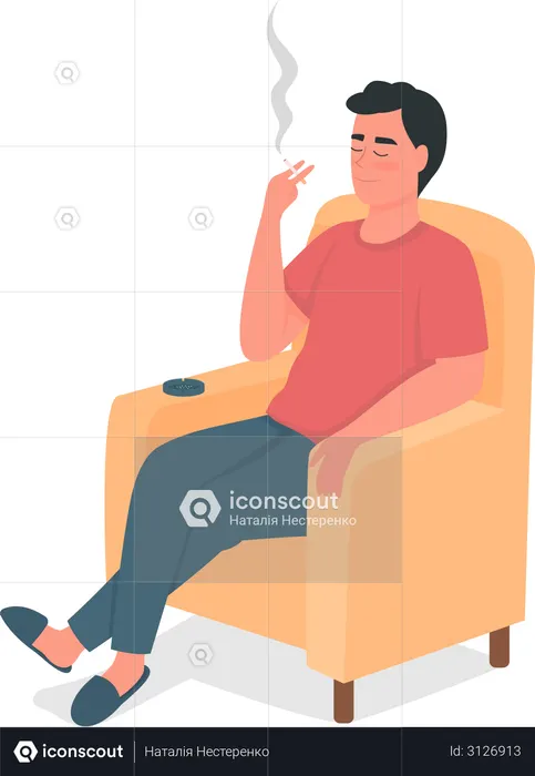 Smoking man  Illustration